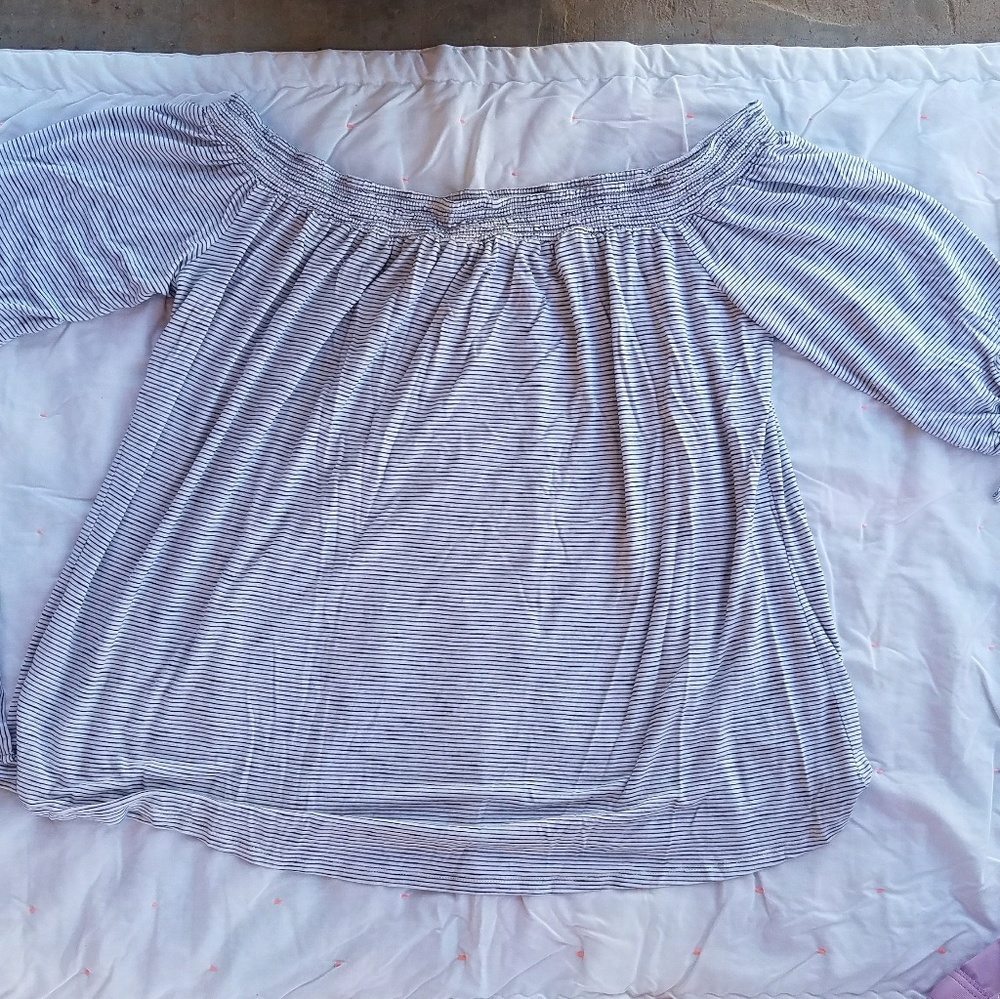 Knox Rose 3/4th Sleeve Striped Blouse